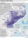 Updated graphic showing the flooding situation in Mozambique, Zimbabwe and Malawi