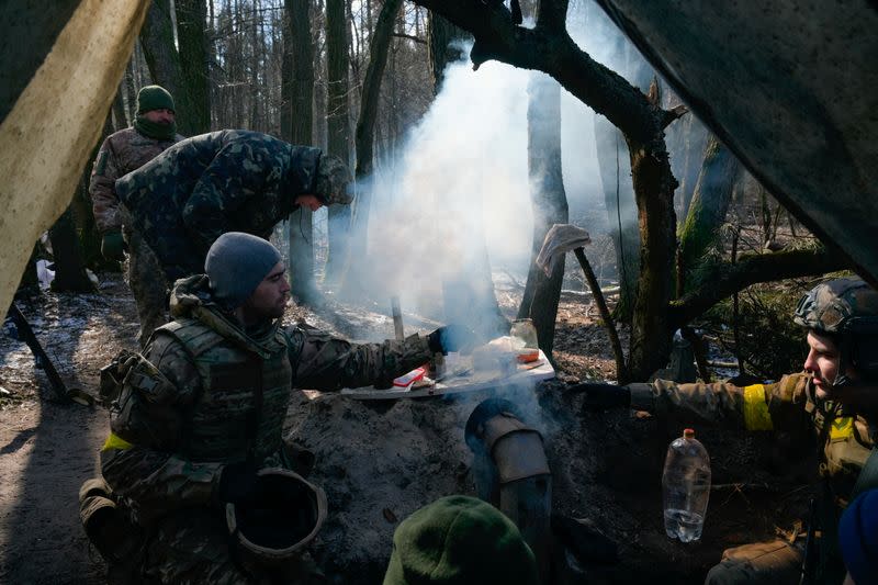 Russia's invasion of Ukraine continues, near Demydiv