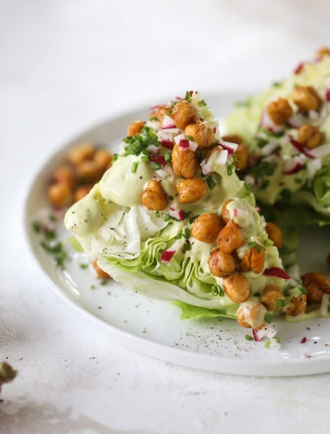 <strong>Get the&nbsp;<a href="https://www.howsweeteats.com/2018/06/chickpea-wedge-salads/" target="_blank">Crispy Chickpea Wedge Salad with Avocado Ranch</a>&nbsp;recipe from How Sweet Eats</strong>