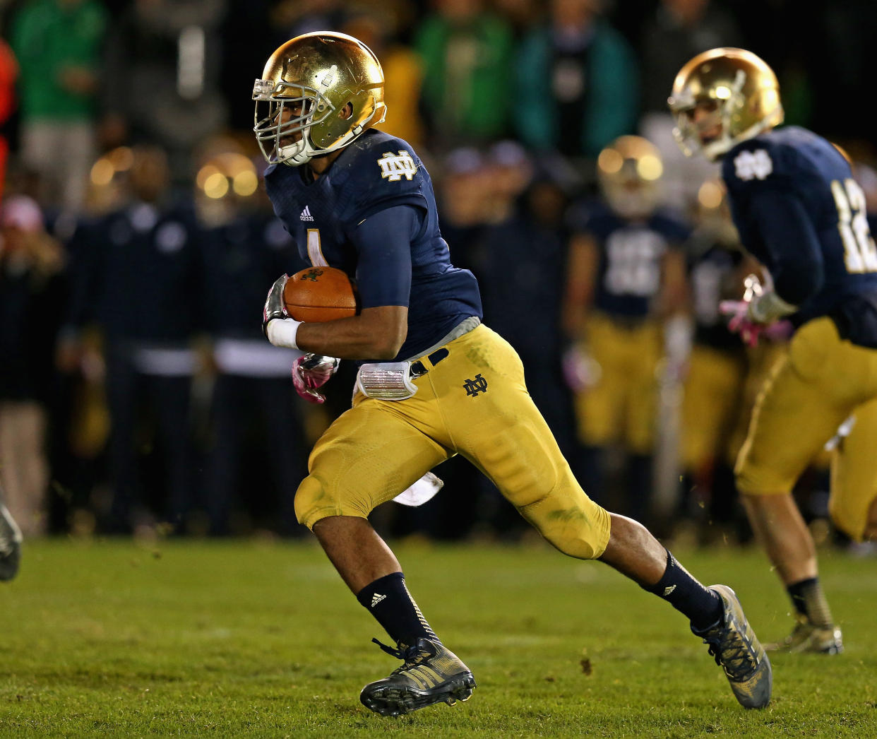 Former Notre Dame running back George Atkinson III has died at age 27. (Photo by Jonathan Daniel/Getty Images)