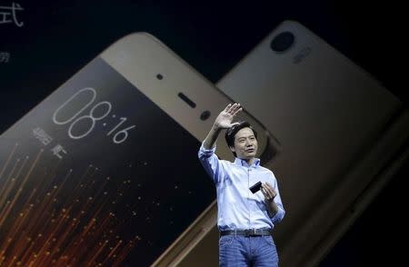 Lei Jun, founder and CEO of China's mobile company Xiaomi, speaks at a launch ceremony of Xiaomi Mi 5, in Beijing, China, February 24, 2016. REUTERS/Jason Lee