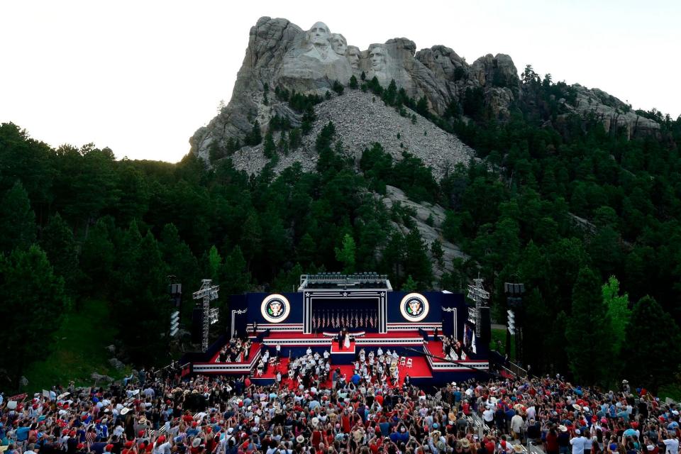 Trump crowd Mt. Rushmore