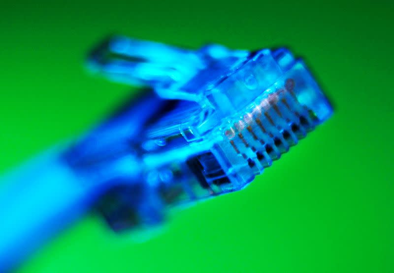 FILE PHOTO: Internet LAN cable is pictured in this photo illustration taken in Sydney