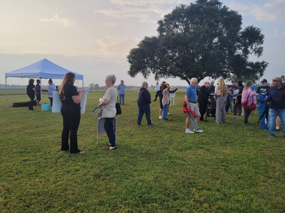 Protesters gathered across from Florida State Prison in Raiford, Florida, during the execution of Michael Duane Zack. The Tallahassee man was executed by lethal injection October 3. He is the sixth person to be executed in Florida, this year.