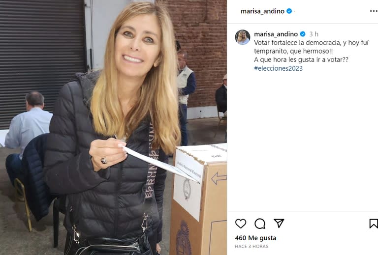 Marisa Andino asistió temprano a las urnas