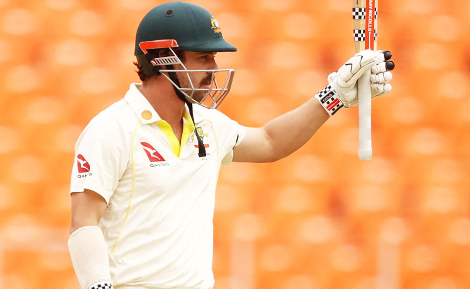 Travis Head, pictured here in the second innings of the fourth Test against India.