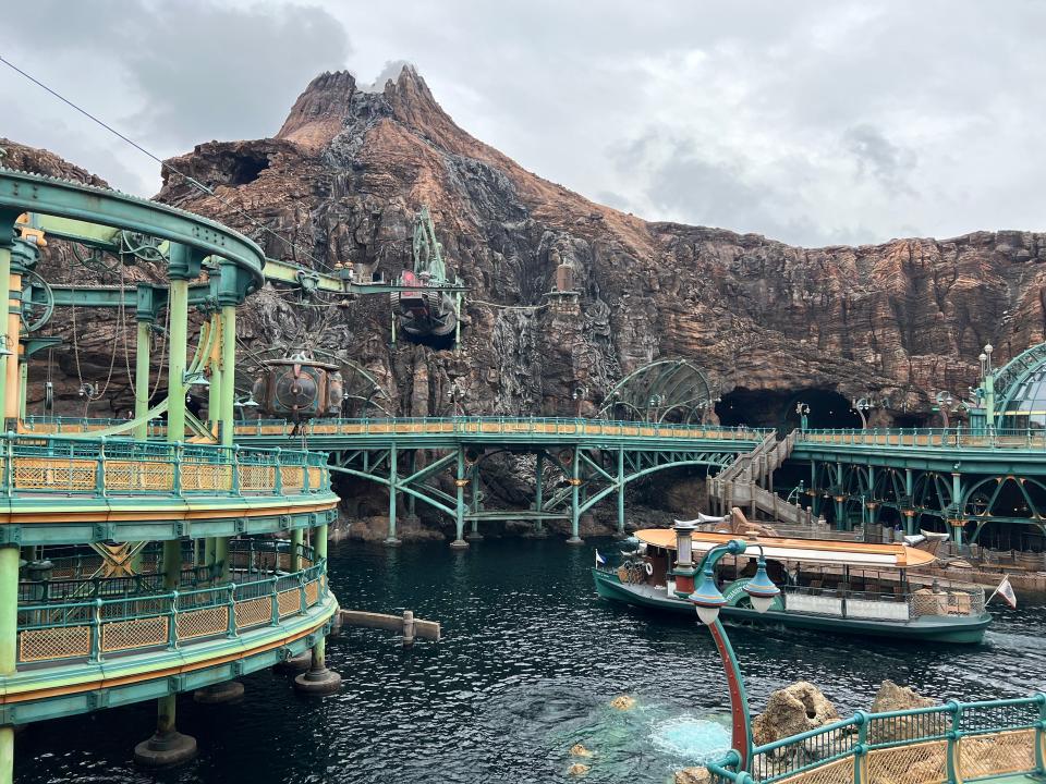 A boat carries guests through Mysterious Island at Tokyo DisneySea.