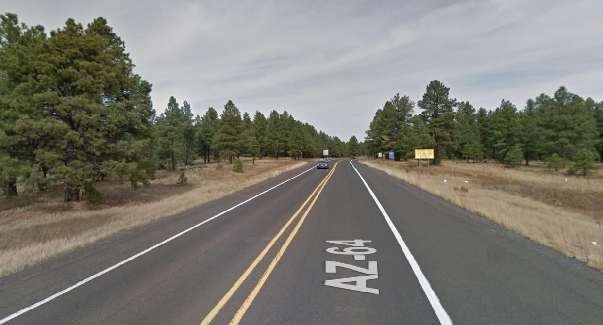 A Google Maps screengrab of State Route 64 in Arizona