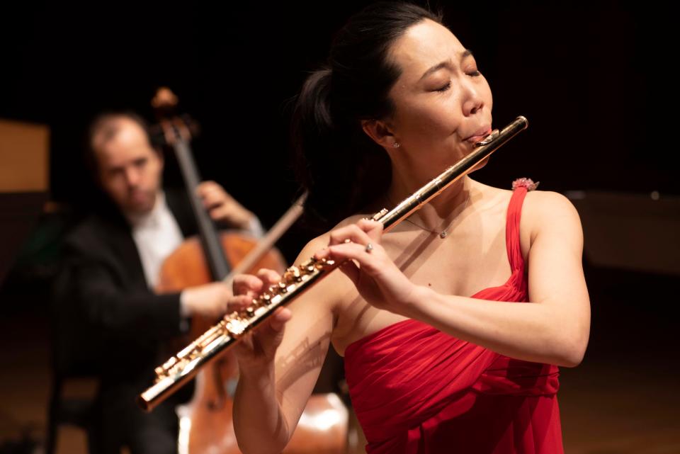Flutist Kim Sooyun performs in the second concert of the 2024 season of La Musica International Chamber Music Festival in Sarasota.