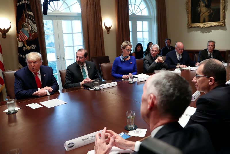 U.S. President Trump holds meeting with pharmaceutical executives to discuss developing coronavirus vaccine at the White House in Washington