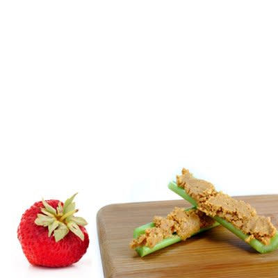 Healthy Snack: Peanut Butter and Celery with Berries