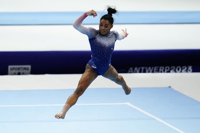 <p>Pier Marco Tacca/Getty</p> Simone Biles