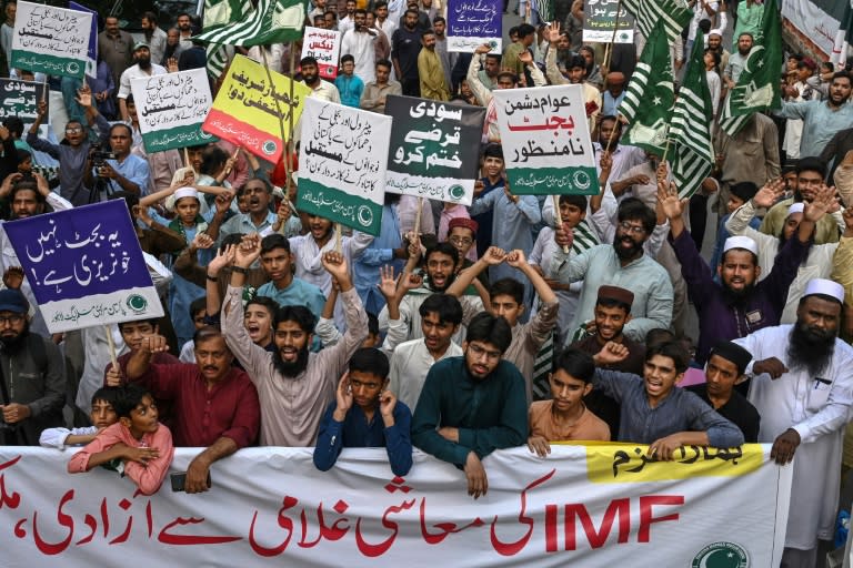 Pakistanis have already held protests over tax and bill hikes introduced in last month's budget -- prepared with IMF oversight -- and more demonstrations are scheduled (Arif ALI)