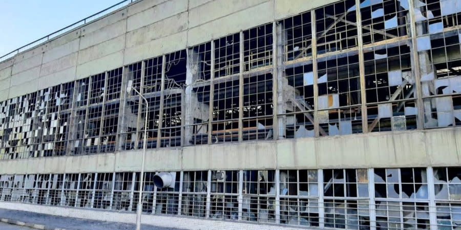 Industrial and civilian facilities were damaged