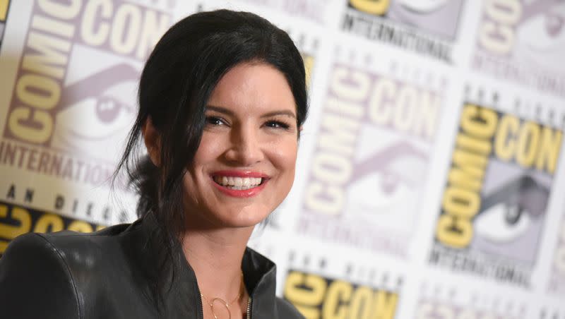 Gina Carano attends the 20th Century Fox press line on day 3 of Comic-Con International on Saturday, July 11, 2015, in San Diego.