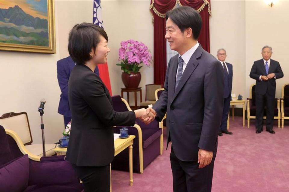副總統賴清德30日接見「日本自民黨青年局長鈴木貴子訪台團」。圖／總統府提供
