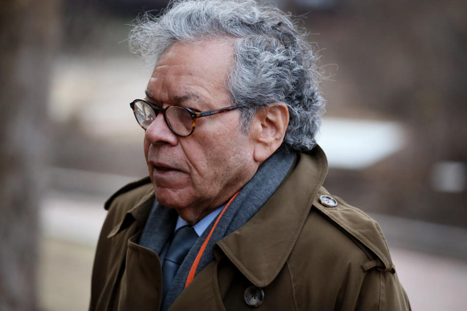 Insys Therapeutic&rsquo;s billionaire founder John Kapoor, seen last year outside a Boston courthouse, is also expected to be sentenced this month. (Photo: Boston Globe via Getty Images)