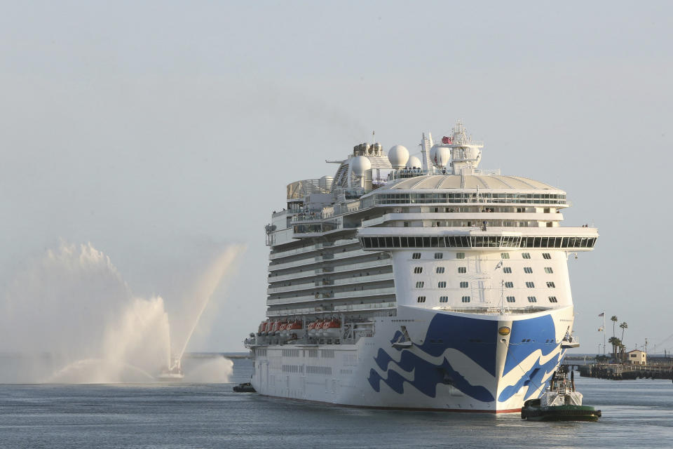 Royal Princess, Princess Cruis Lines' newest and largest West Coast-based ship, off Los Angeles in March. (ASSOCIATED PRESS)
