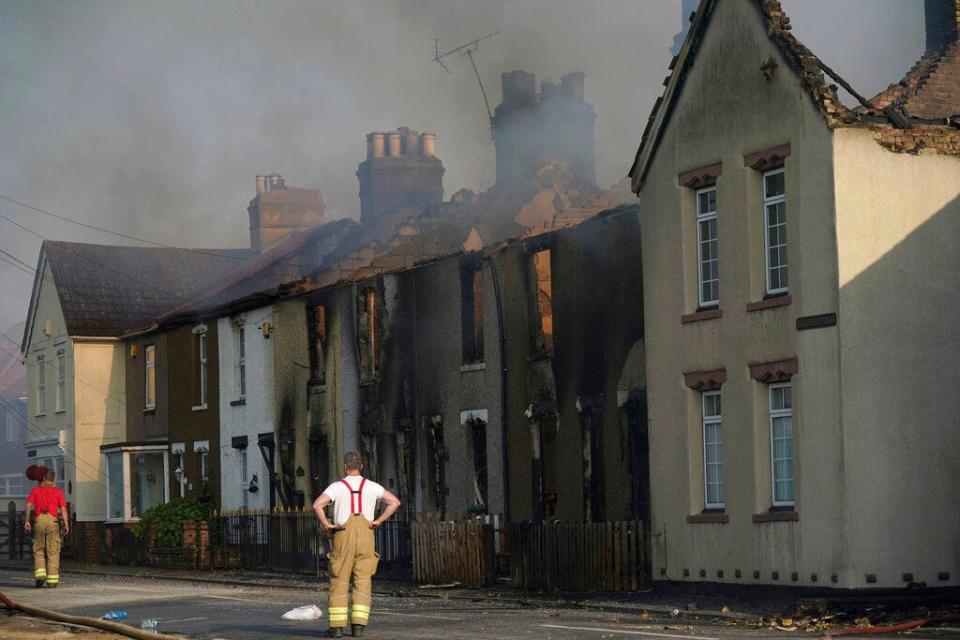 A resident compared the fire in Wennington, east London, on July 19 to a "war zone."