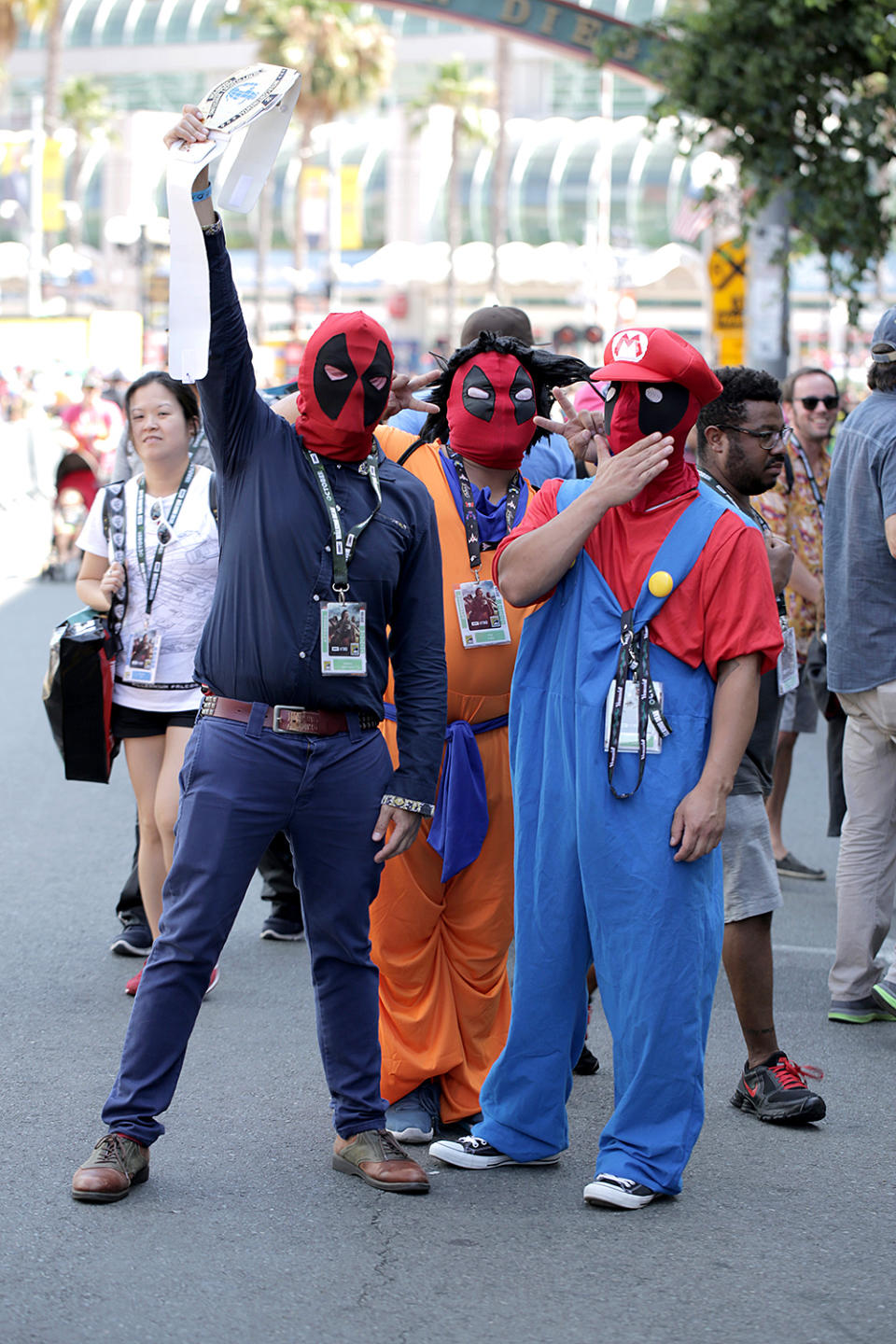 <p>Cosplayers wear Deadpool masks at Comic-Con International on July 19, 2018, in San Diego. (Photo: Quinn P. Smith/Getty Images) </p>