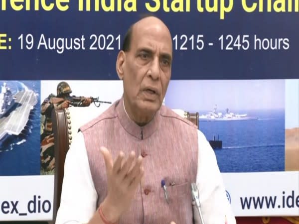 Defence Minister Rajnath Singh speaking at launch of Defence India Startup Challenge (DISC) 5.0 on Thursday. (Photo/PIB)