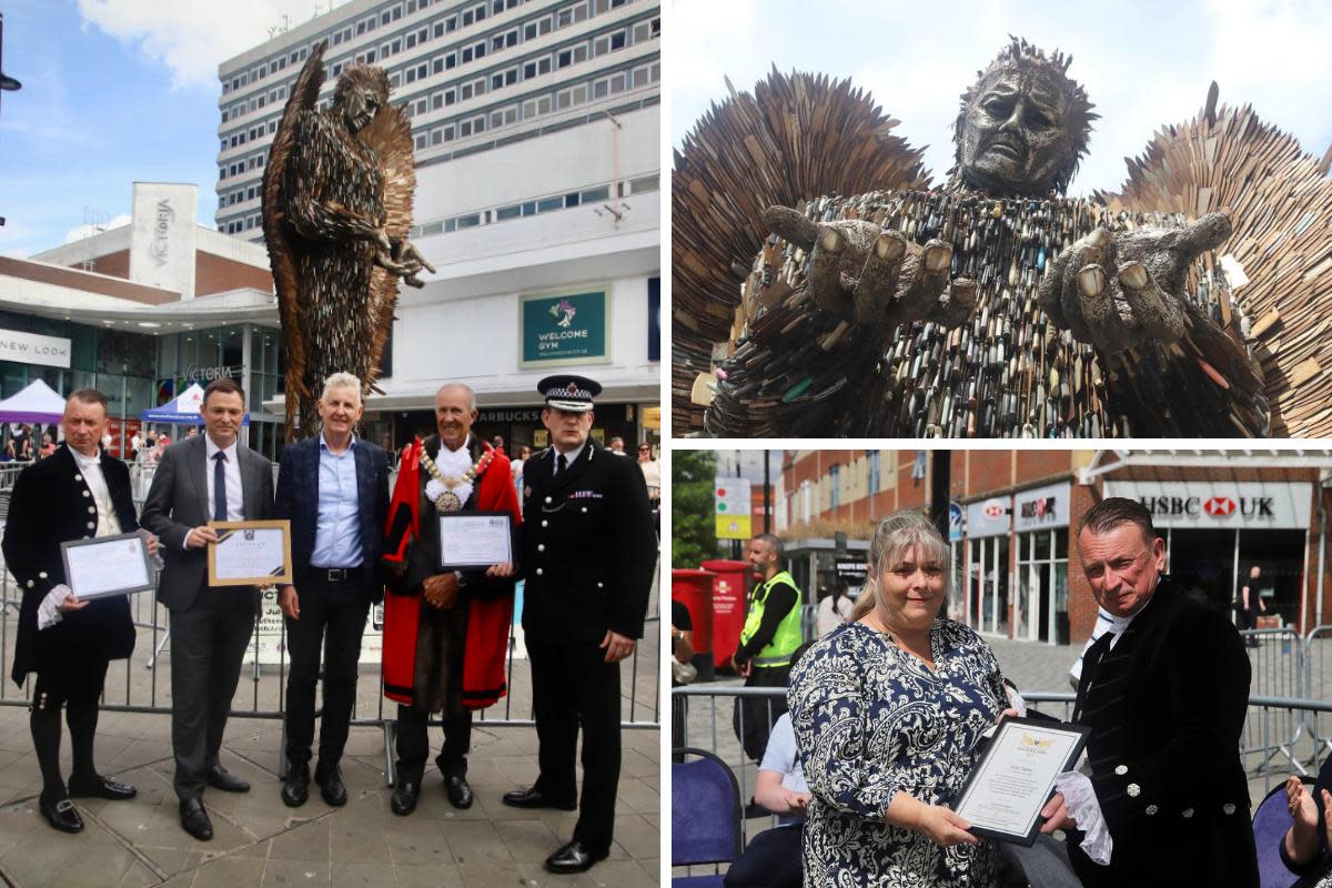 Unveiled - The Knife Angel in Southend <i>(Image: Gaz De Vere)</i>