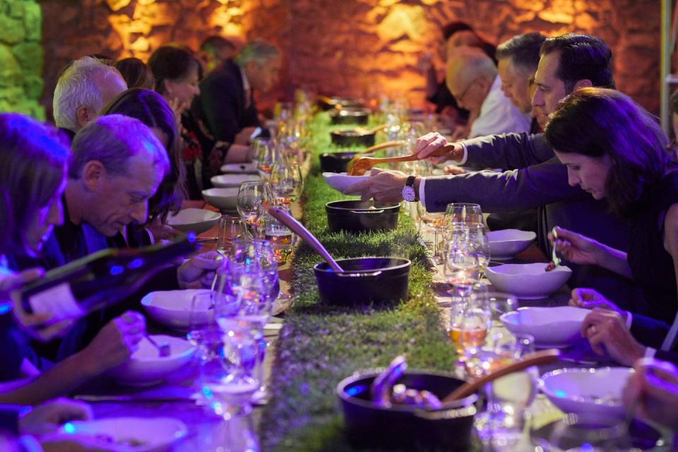 Guests feast on Chef Dan Barber's "Meal of the Future."