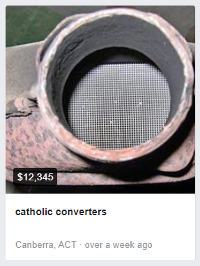 Marketplace ad reading, "Catholic converters"