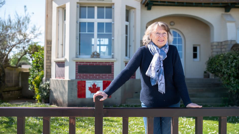 Nicole Hoffer has for decades opened the doors to her summer home to Canadian veterans returning to Juno Beach. - Joshua Berlinger/CNN