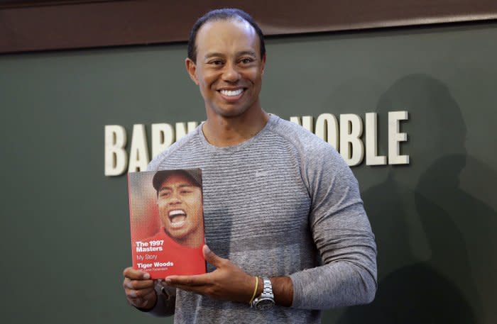 Tiger Woods arrives to sign copies of his new book, "The 1997 Masters: My Story," at the Union Square Barnes & Noble in New York City on March 20, 2017. File Photo by John Angelillo/UPI