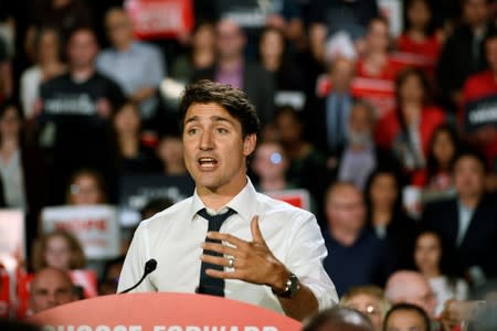 Trudeau holds a Liberal party election campaign event in Edmonton