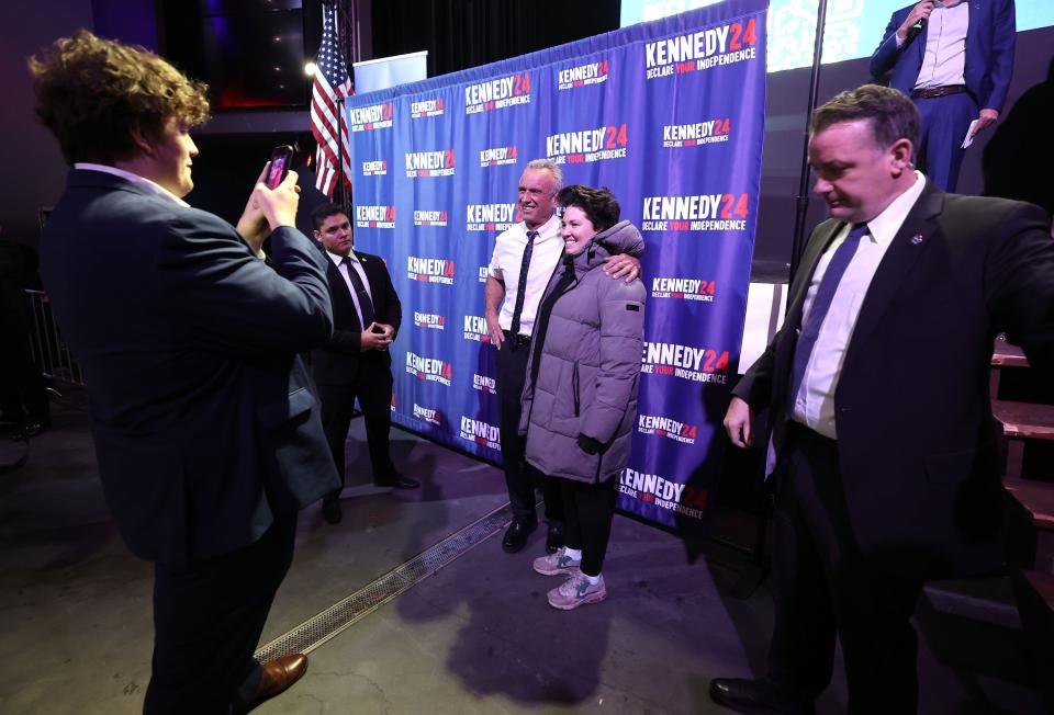 Independent presidential candidate Robert F. Kennedy Jr. poses for a photo with an attendee after speaking at a rally in Salt Lake City on Thursday, Nov. 30, 2023. | Jeffrey D. Allred, Deseret News