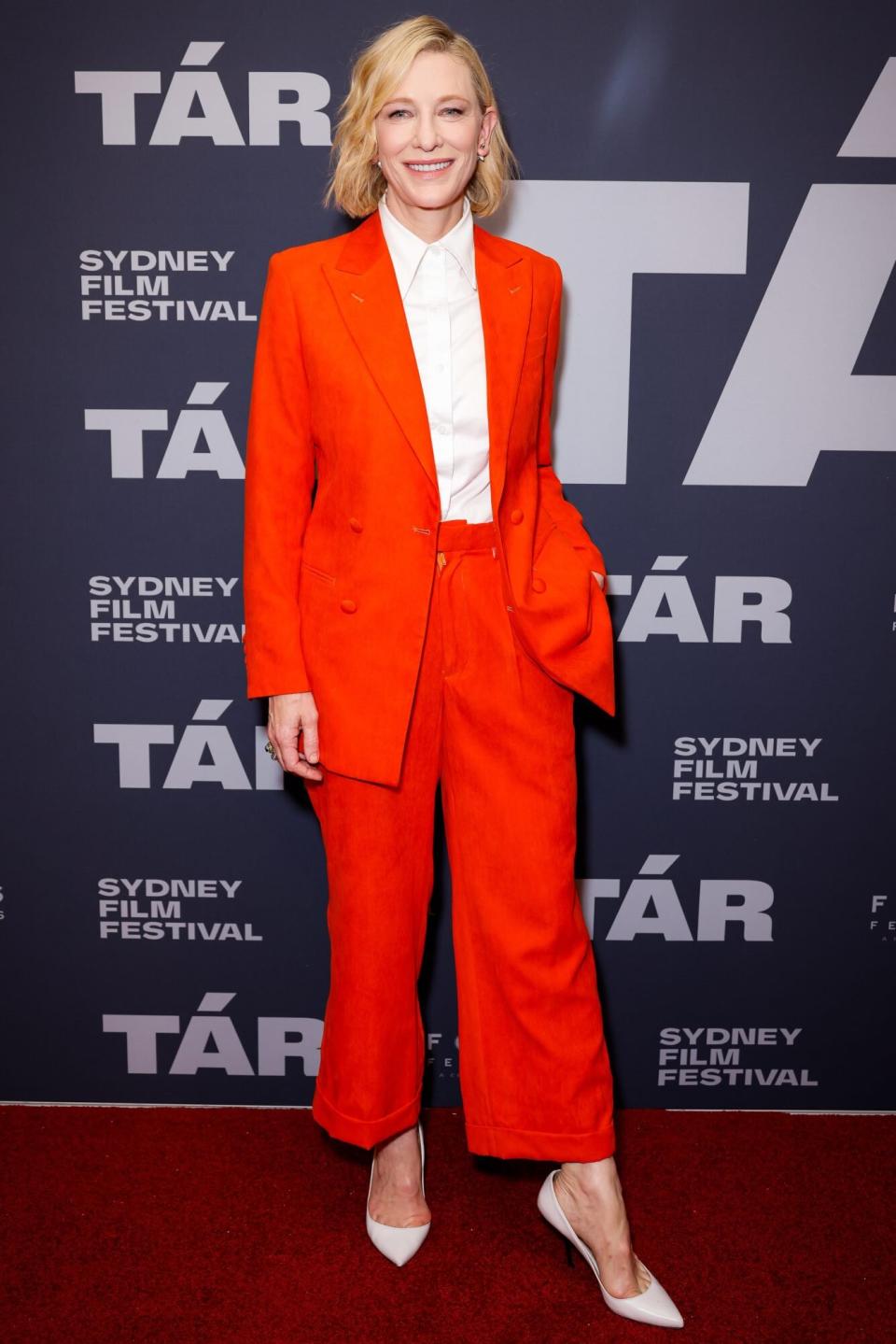 SYDNEY, AUSTRALIA - NOVE MBER 13: Cate Blanchett poses at a special screening for TÁR at Cremorne Orpheum on November 13, 2022 in Sydney, Australia. (Photo by Hanna Lassen/Getty Images)