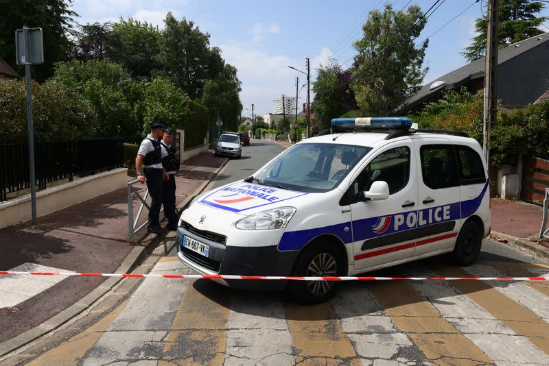 A view of the street near the home of French mayor, in L'Hay-les-Roses