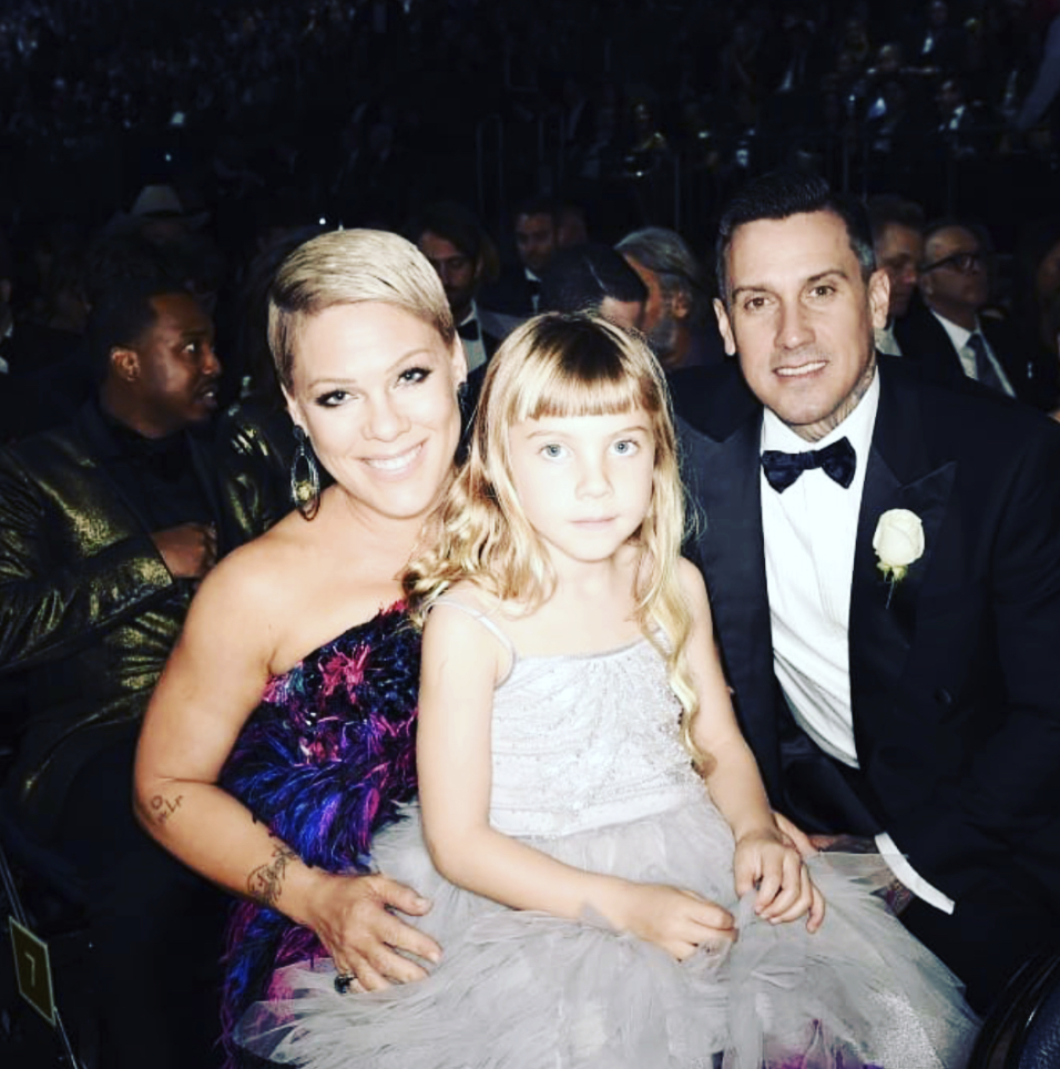 <p>“We f***ing did that!” the “Beautiful Trauma” songstress wrote in a recap of her Grammys with husband Carey Hart, 6-year-old daughter Willow, and mom Judith Moore. “Willow met her idol tonight @badgalriri … her fav performances were Kendrick, me, and Gaga. My mom had fun and looked so fancy I can’t even stand it. My husband looked amazing and made me a flask of old fashioned. I wore a custom Armani feather dress cause I’m FUN. I sang my f***ing heart out for the cause, a song I wrote for the suffragette movement, barefoot in a white T-shirt and jeans… I lost my 19th Grammy nomination, I consoled another talented loser, whom I love, and I kept my feet on the ground (cause spectators like to dare me to). Y’all I’m so proud of myself I’m gonna buy myself a drink tonight. Perseverance. perspective, gratitude.” (Photo: <a rel="nofollow noopener" href="https://www.instagram.com/p/Behbh53FVPf/?taken-by=pink" target="_blank" data-ylk="slk:P!nk via Instagram;elm:context_link;itc:0;sec:content-canvas" class="link ">P!nk via Instagram</a>) </p>