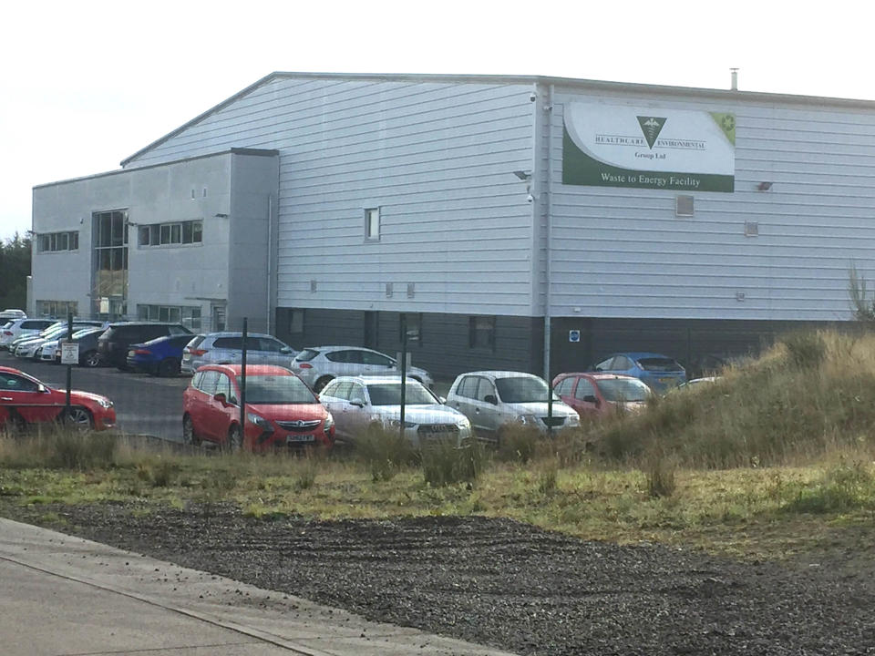 Northern head office of Healthcare Environment Services Ltd, which has been found to be in breach of its permits at five sites in England, after allowing clinical waste including body parts from NHS hospitals to pile up.