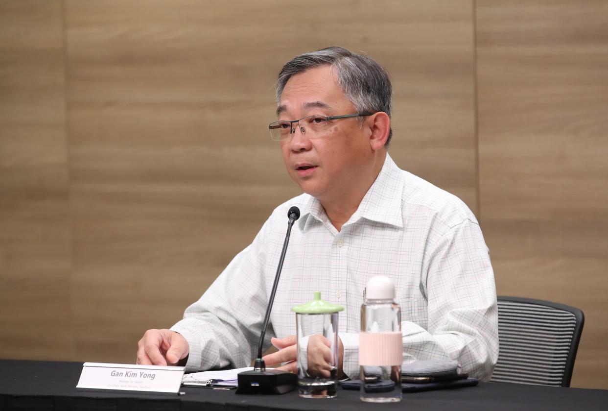 Health Minister Gan Kim Yong speaking at an MTF press conference on 20 October 2020. (PHOTO: MCI)