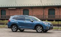 <p>Fresh off a redesign for 2019, the <a href="https://www.caranddriver.com/subaru/forester" rel="nofollow noopener" target="_blank" data-ylk="slk:Forester;elm:context_link;itc:0;sec:content-canvas" class="link ">Forester</a> is enjoyed strong in 2019, with its total representing a 5 percent increase over 2018.</p>