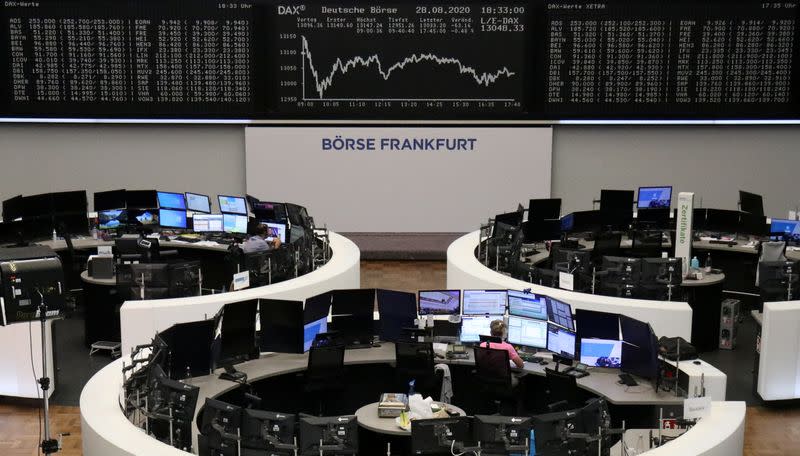 The German share price index DAX graph at the stock exchange in Frankfurt