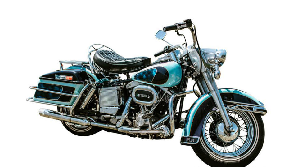 Presley’s 1976 Harley Davidson FLH 1200 Electra Glide. - Credit: Kruse GWS Auctions