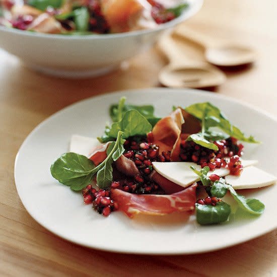 Serrano Ham and Arugula Salad with Pomegranate Salsa