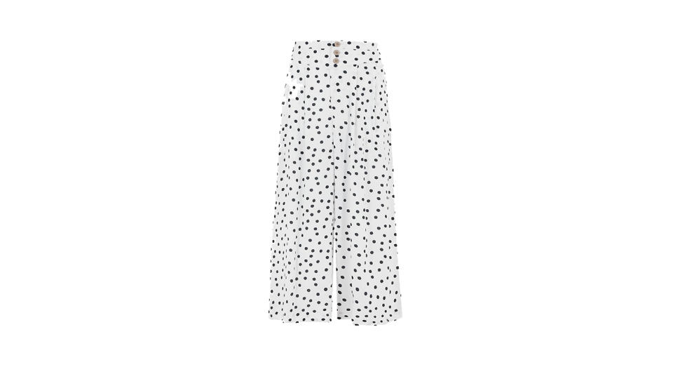 Polka Dot Wide Leg Cropped Trousers