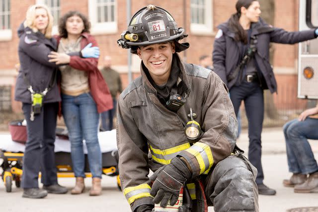 <p>Adrian S. Burrows Sr./NBC/NBCU Photo Bank via Getty</p> Alberto Rosende as Blake Gallo on 'Chicago Fire'