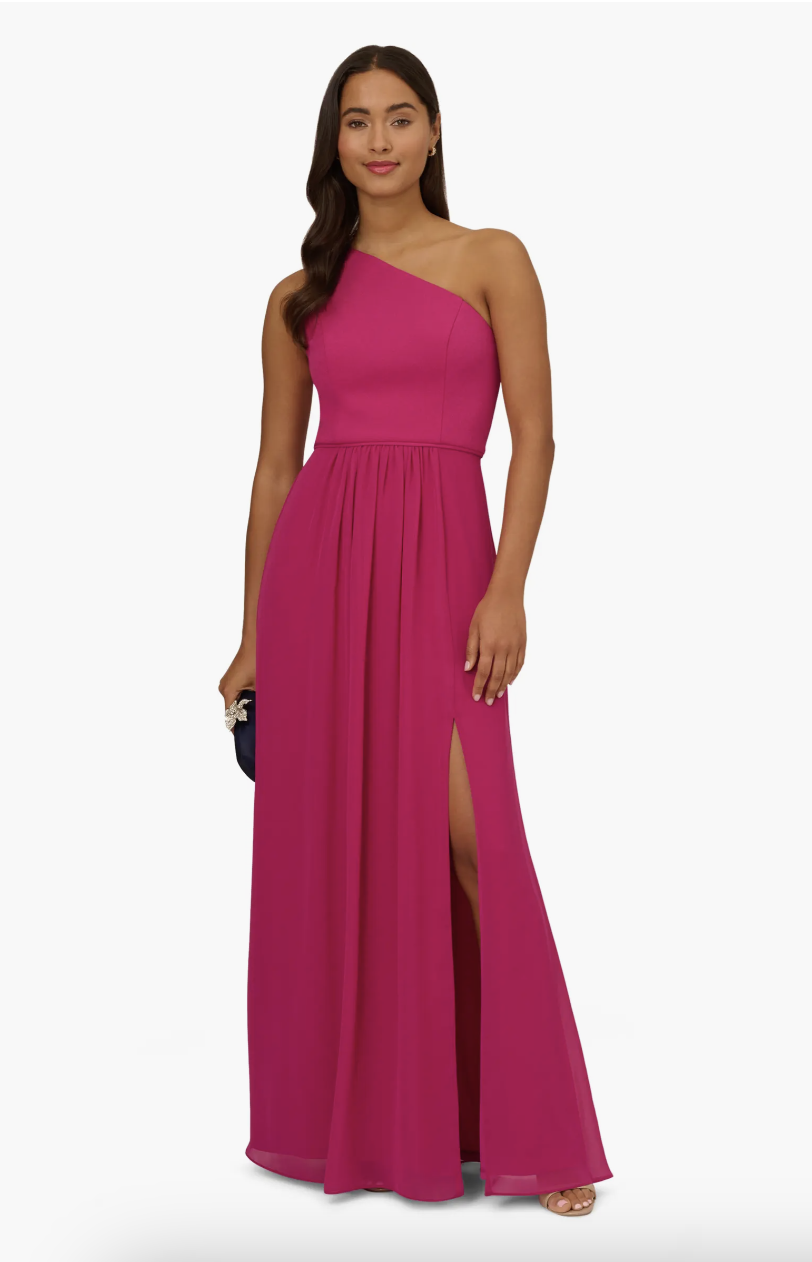 One-Shoulder Georgette Gown