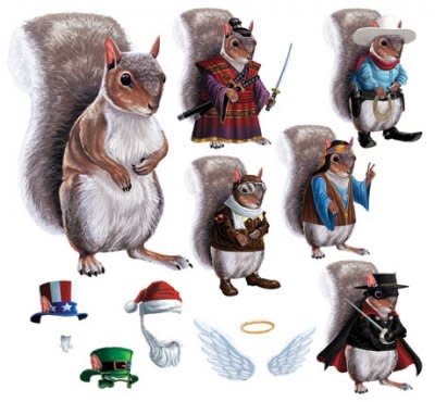 Dress-Up Squirrel Magnets