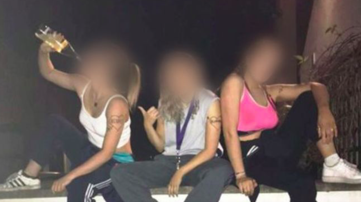 <em>Pictures from the “chav night” appeared on social media showing women wearing tracksuits and drinking Lambrini (Instagram)</em>