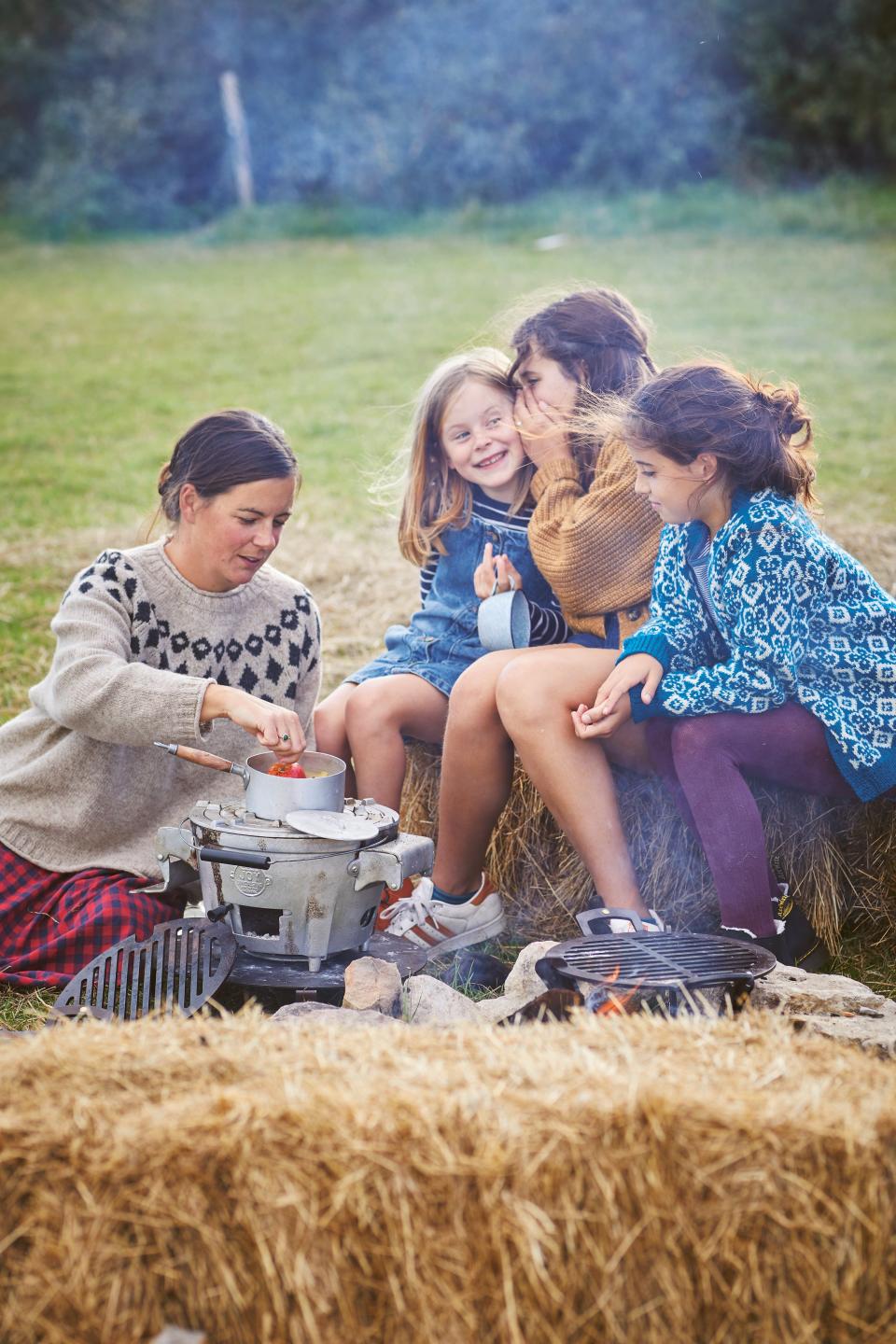 Thomson cooking with her daughters (Sam Folan/PA)