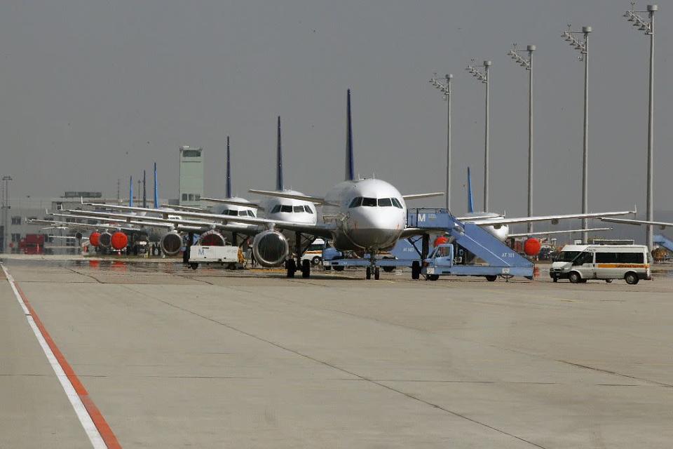 Lufthansa aeroplanes are parked at Franz Josef Strauss Airport in Munich, Germany. Munich's child-friendly airport facilities earned it a place among Conde Nast Traveller India magazine's list of top child-friendly airports in the world.