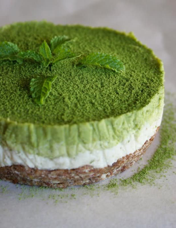 Raw Coconut Mint Matcha Cake