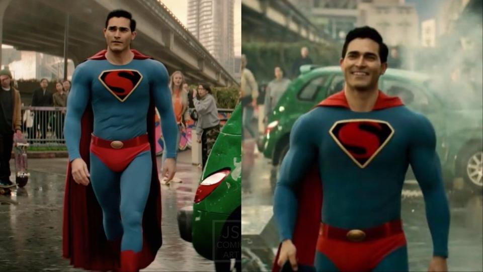 The Flashback costume worn by Tyler Hoechlin in the first episode of Superman & Lois.